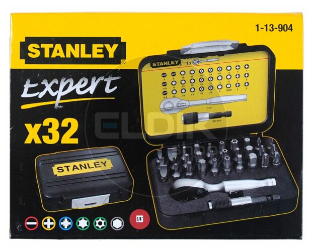 Stanley 1-13-904 Bitset Expert Pro 1/4" - Ratelsleutel (32 delig)