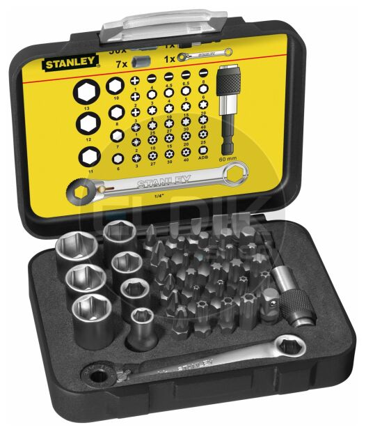 Stanley 1-13-907 Bitset Expert Pro 1/4" - Ringsteeksleutel (40 delig)