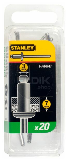 Stanley 1-PAA44T Popnagels 3X7mm - 20 stuks