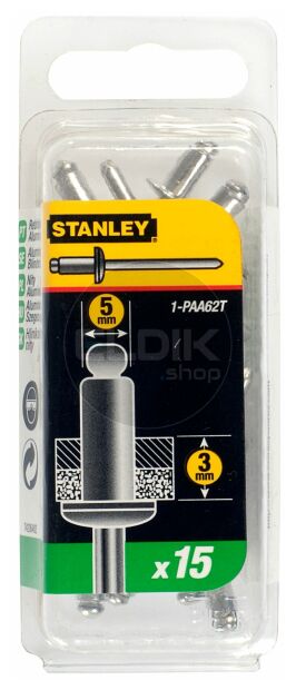 Stanley 1-PAA62T Popnagels 5X3mm -15 stuks