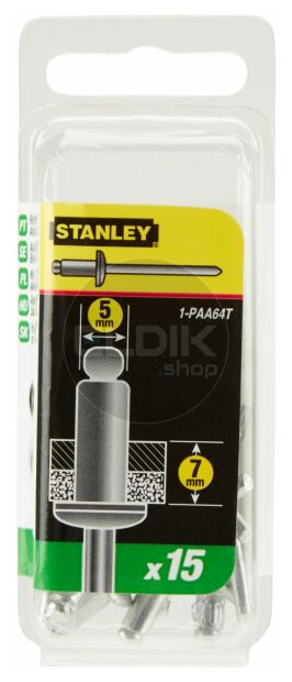 Stanley 1-PAA64T Popnagels 5X7mm - 15 stuks