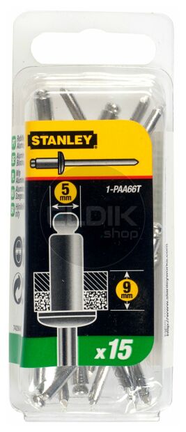 Stanley 1-PAA66T Popnagels 5X9mm - 15 stuks