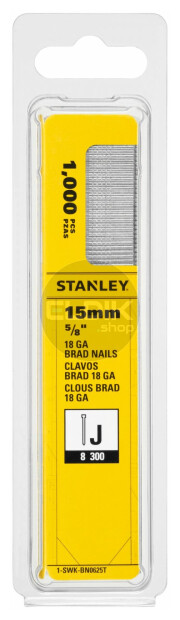 Stanley 1-SWK-BN0625T Nagels 15mm Type J - 1000 Stuks