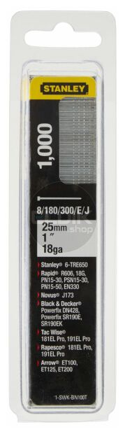 Stanley 1-SWKBN100T Nagels 25mm Type J - 1000 Stuks