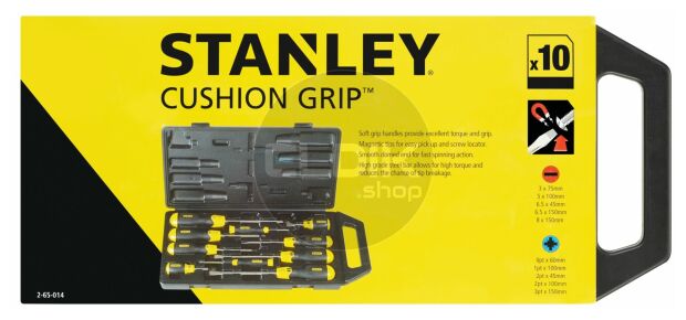 Stanley 2-65-014 Cushiongrip Schroevendraaierset 10-delig - Standaard/Pozidriv
