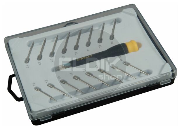 Stanley STHT0-62633 Multibit Precisie Schroevendraaierset (Parallel, PH, T, Hex) 16-delig