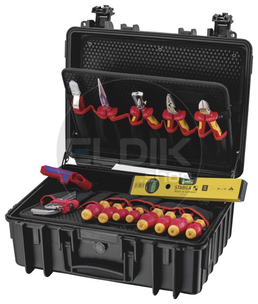 Knipex Robust23 24 Delige Gevulde Gereedschapskoffer - Elektra - 00 21 34 HL S2
