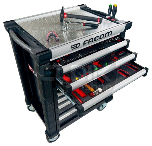 Facom JETCMM115BNL Gevulde gereedschapswagen 8 Laden | 115-delig in Foam inlay | Zwart