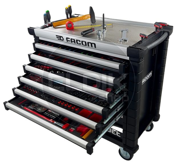 Facom JETCMM215GBNL Gevulde gereedschapswagen 8 Laden | 215-delig in Foam inlay | Zwart