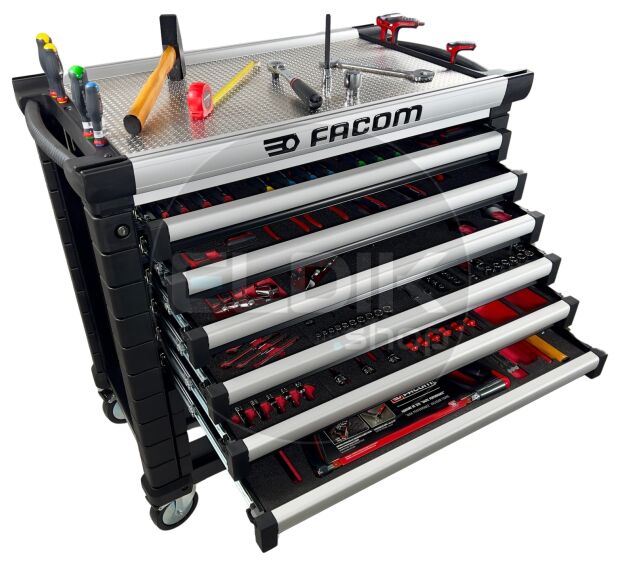 Facom JETCMM215GBNL Gevulde gereedschapswagen 8 Laden | 215-delig in Foam inlay | Zwart
