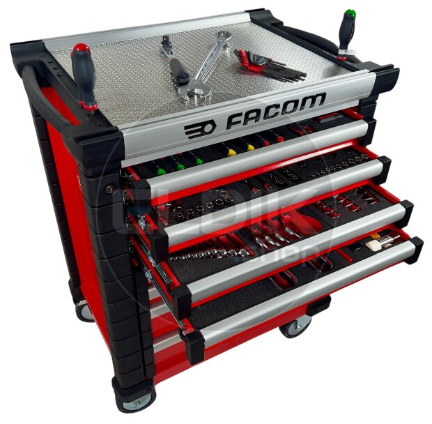 Facom JETCMM150BNL Gevulde gereedschapswagen 8 Laden | 150-delig in Foam inlay | Rood