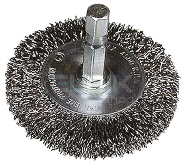 Hikoki 751321 Rondborstel 100x0.3 met 1/4"zeskant stift met gegolfd staaldraad