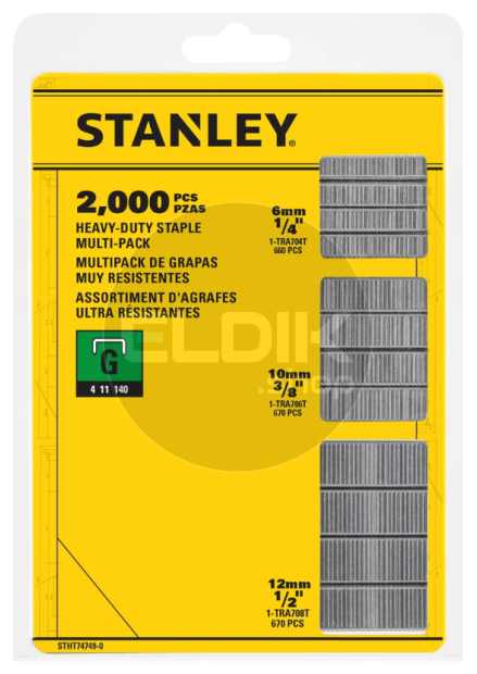 Stanley STHT74749-0 Nieten mix 6, 10 en 12mm Type G - 2000 Stuks
