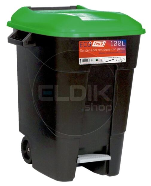 Tayg 100P Afvalcontainer met voetpedaal - 100 liter - groen - 421037