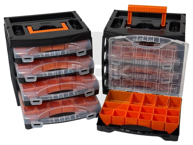E-Tools Midibox 2 x Opbergassortimentbox met 4 assortimentsdozen | Duopack - 179247/2