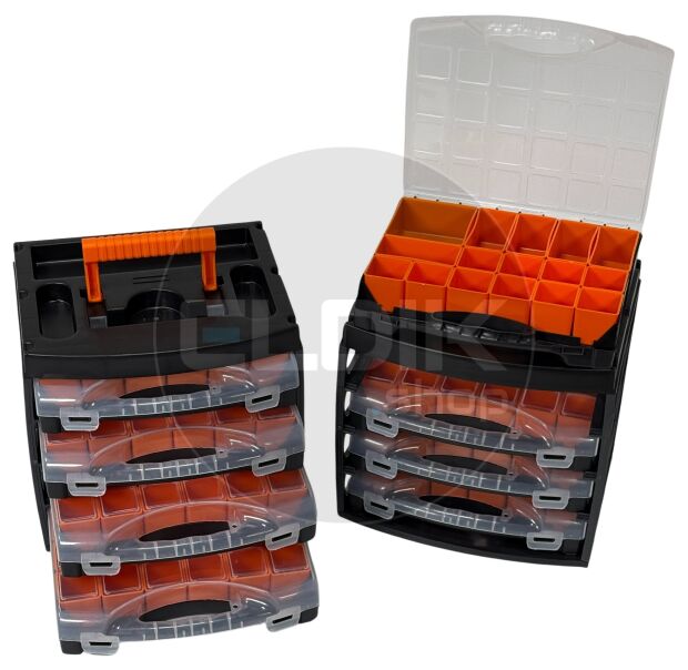 E-Tools Midibox 2 x Opbergassortimentbox met 4 assortimentsdozen | Duopack - 179247/2