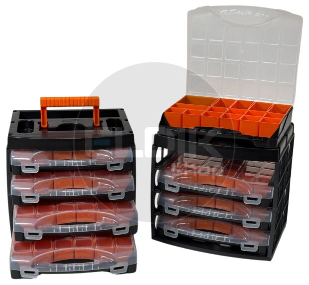 E-Tools Midibox 2 x Opbergassortimentbox met 4 assortimentsdozen | Duopack - 179247/2