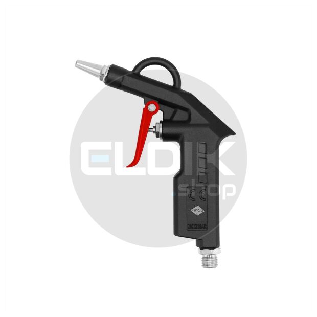 Airpress 4300001 Blaaspistool aluminium met korte nozzle 20 mm en insteeknippels max 12 bar in blister