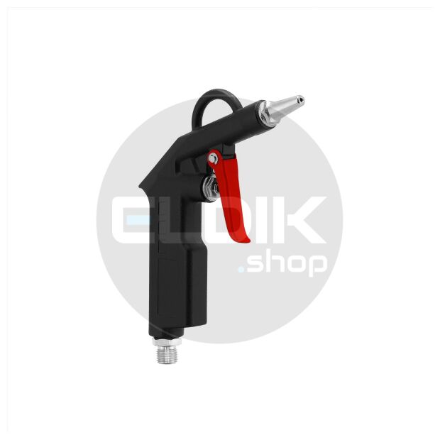 Airpress 4300001 Blaaspistool aluminium met korte nozzle 20 mm en insteeknippels max 12 bar in blister