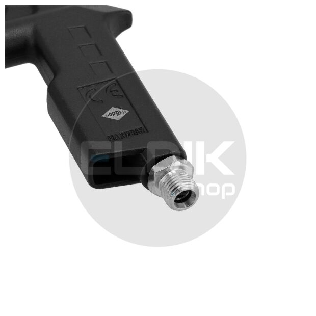 Airpress 4300001 Blaaspistool aluminium met korte nozzle 20 mm en insteeknippels max 12 bar in blister