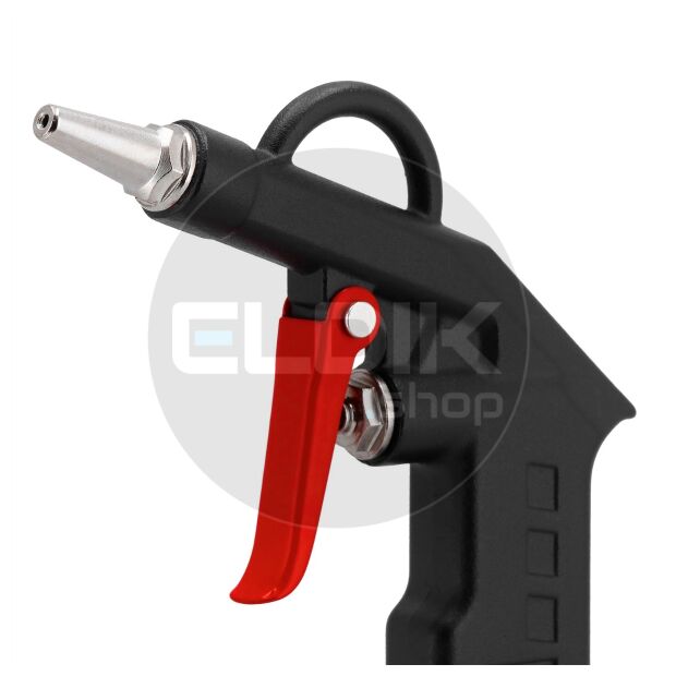 Airpress 4300001 Blaaspistool aluminium met korte nozzle 20 mm en insteeknippels max 12 bar in blister
