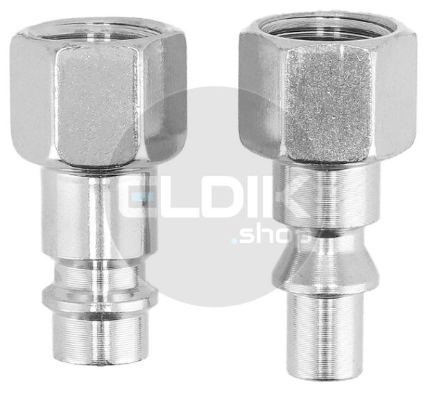 Airpress 4300001 Blaaspistool aluminium met korte nozzle 20 mm en insteeknippels max 12 bar in blister