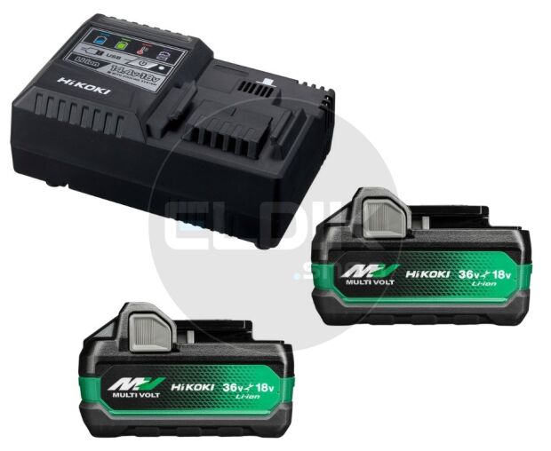 Hikoki UC18YSL3WHZ Booster Pack 2 x Multi-Volt A accu's 5Ah 18V / 2,5Ah 36V + snellader UC18YSL3