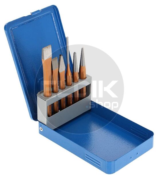 Gedore 106 D 6 Delige Beitelset in Metalen Cassette - 8725710