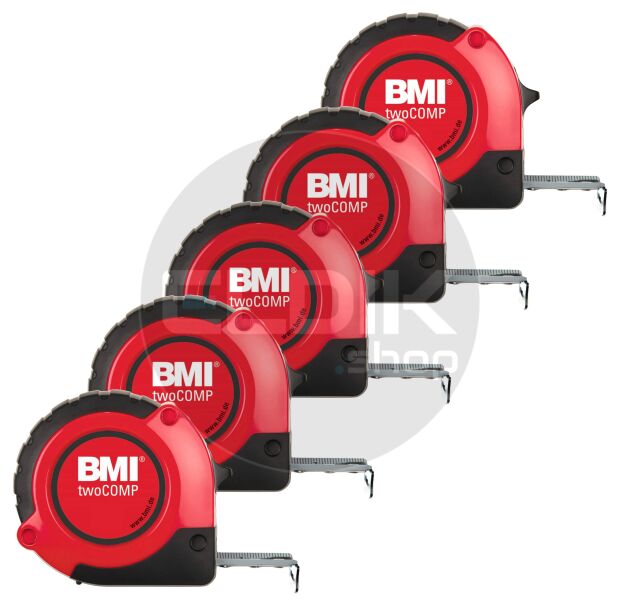 BMI TwoComp 472 5 x Rolbandmaat ABS met zachte handgreep | 3 meter - 472341021/5