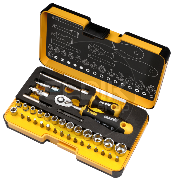 Felo 057 836 16 36 Delige Doppenset 1/4"
