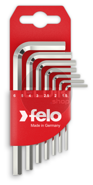Felo 345 007 11 Stiftsleutelset inbus, kort, 7-dlg