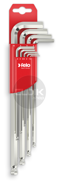 Felo 365 009 11 Stiftsleutelset inbus kogelkop, lang, 9-dlg