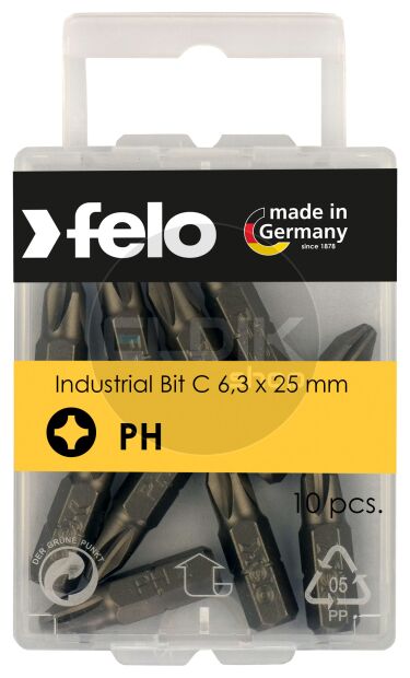 Felo 022 020 16 Schroefbit PH2 x 25 mm | Blister a 10 stuks