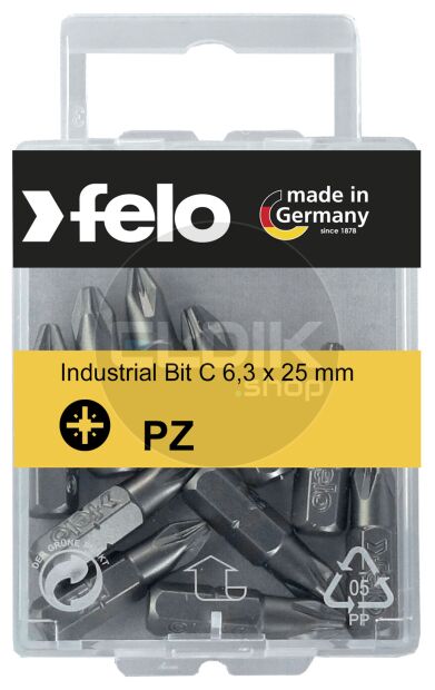 Felo 021 010 16 Schroefbit PZ1 x 25 mm | Blister a 10 stuks