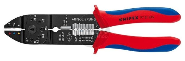 Knipex 97 21 215 Multifunctionele Krimptang voor Kabelschoenen 0,5–6,0 mm²