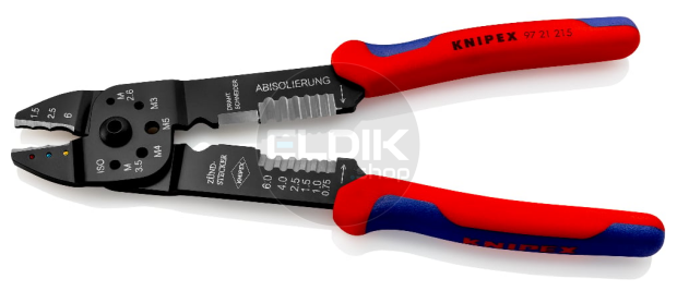 Knipex 97 21 215 Multifunctionele Krimptang voor Kabelschoenen 0,5–6,0 mm²