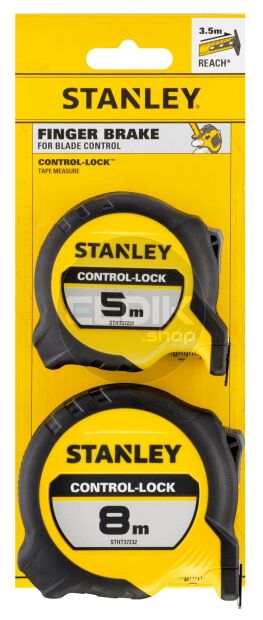 Stanley STHT37261-0 Duopack: Rolbandmaat Control-Lock 5m- 25mm + 8m-25mm