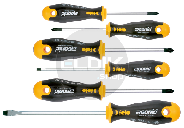 Felo 400 961 18 Schroevendraaiersset  Sleuf, Philips en Pozidrive | 6-delig