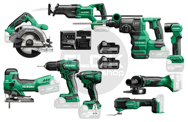 Hikoki KC18KIDLEV1 Combiset | 9 machines, 2 accu's en lader