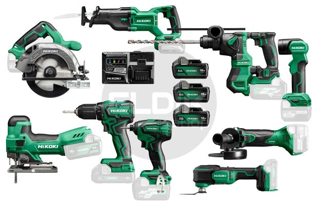 Hikoki KC18KIDLEV2 Combiset | 9 machines, 3 accu's en lader