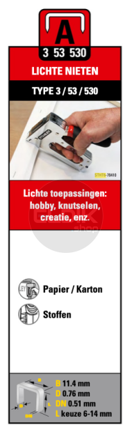 Stanley 1-TRA202T Nieten 4mm Type A - 1000 Stuks