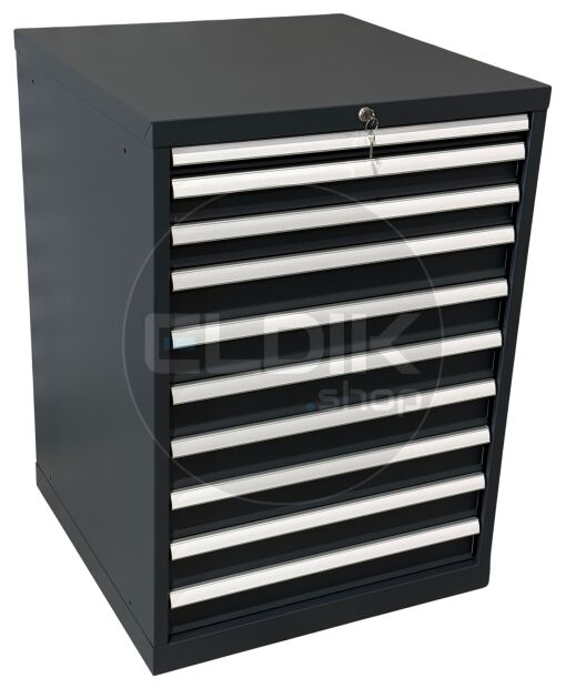 E-Tools | premium line 75744 Werkplaatskast | B717 x D725 x H1000 | 10 laden | Antraciet