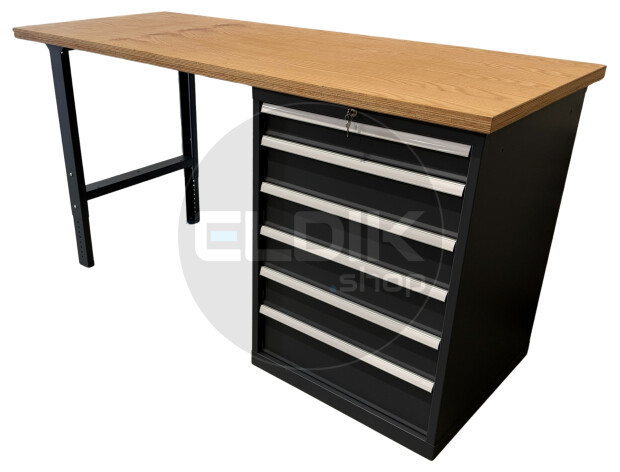 E-Tools | premium line 77755 Werkbank met Kast | B2000 x D800 x H1040 mm | 6 laden
