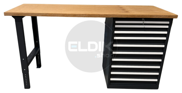 E-Tools | premium line 77779 Werkbank met Kast | B2000 x D800 x H1040 mm | 10 laden