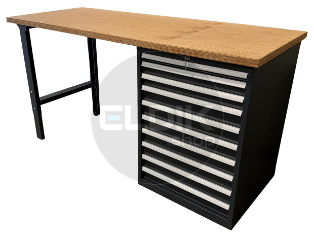 E-Tools | premium line 77779 Werkbank met Kast | B2000 x D800 x H1040 mm | 10 laden