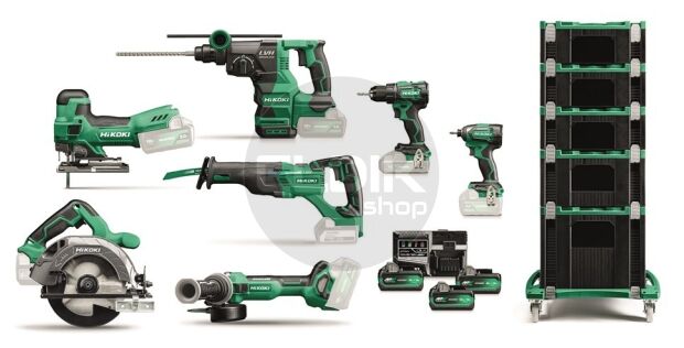 Hikoki KC18H7B-MVA3 18V accu-machineset 7-delig in HSC koffers met trolley (3x MultiVolt 5,0Ah accu + lader)