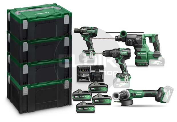 Hikoki KC36H4A-MVB4 Combiset 4 x 36V machine met HSC koffers / Inclusief 4x MV B accu en snellader