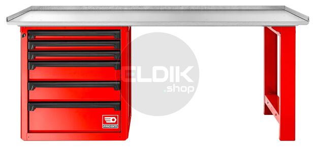 Facom RWS2-2MG6D Werkbank met Kast | Rood - Metalen Blad