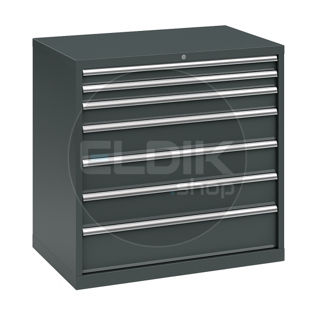 E-Tools | premium line 71869 Werkplaatskast | B1023 x D640 x H1000 | 7 laden | Antraciet