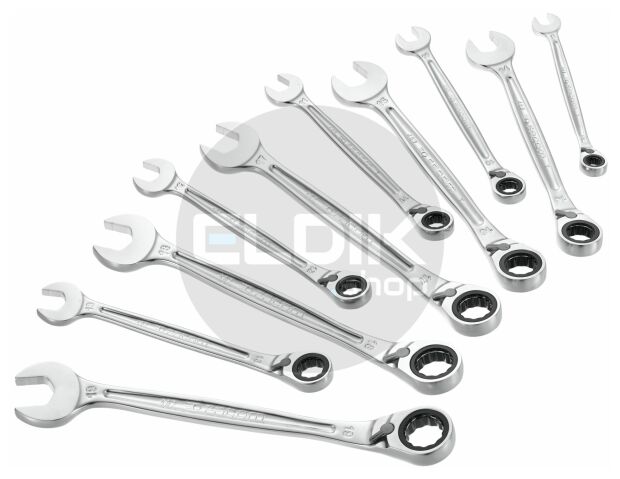 Facom 467F.JPU8 8 Delige Scharnierende Steekringratelsleutelset - Inch